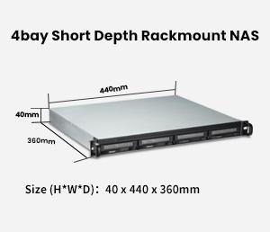 TerraMaster New 4bay Short Depth Rackmount NAS U4-423 Built for Home Multimedia and Backup Center